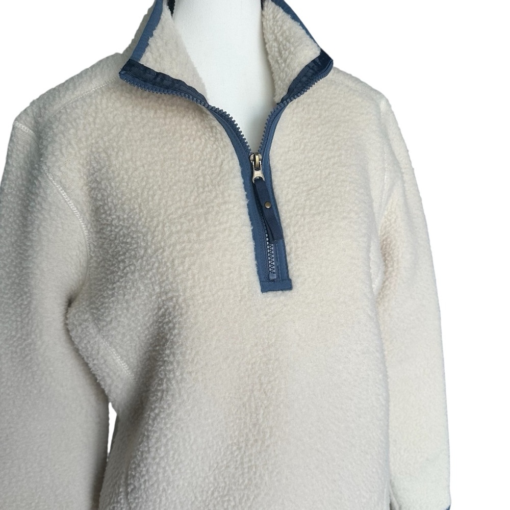 Avalanche Women's Ivory 1/4 Zip Fleece Berber Pullover With Pockets - M - Picture 3 of 10